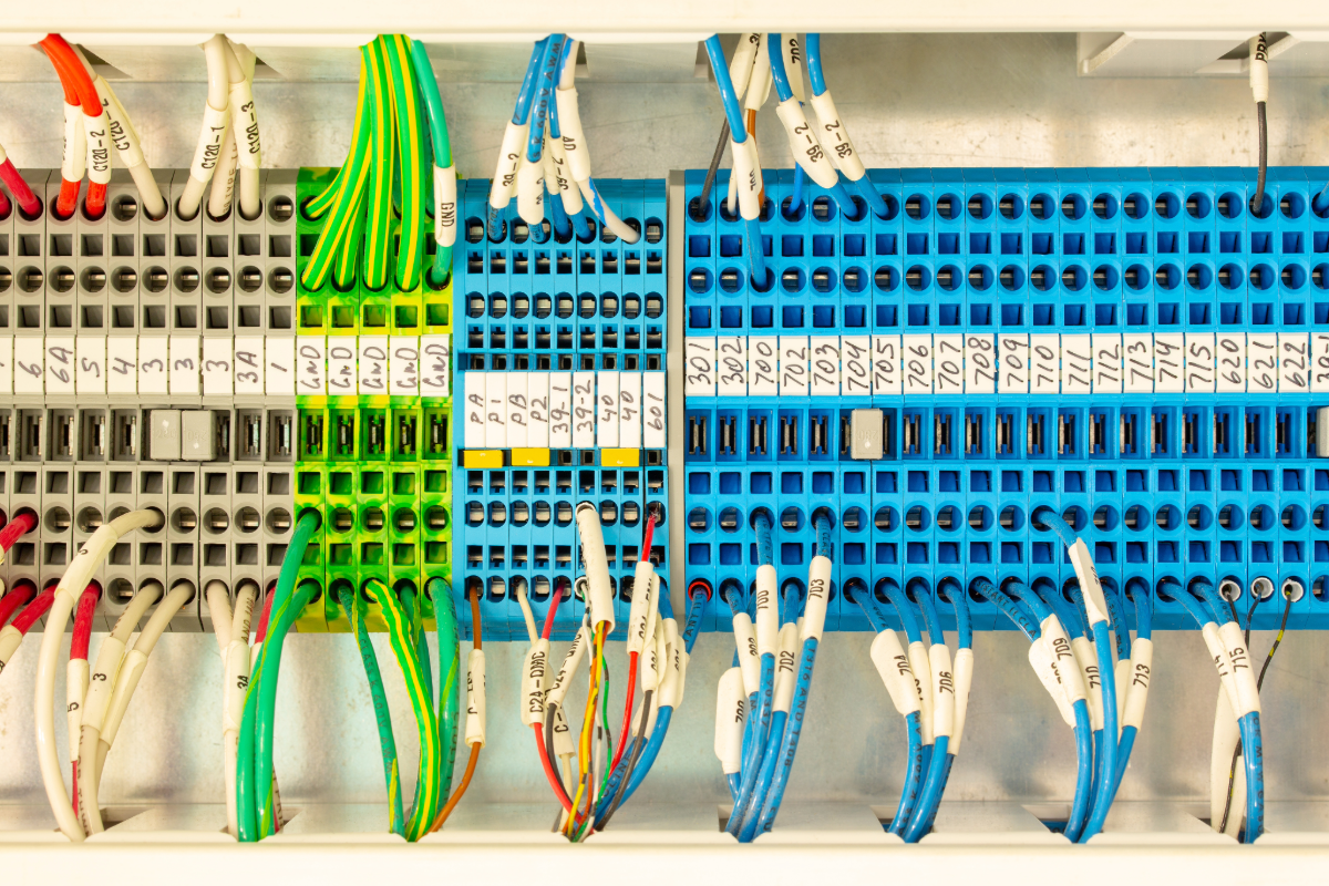 Terminal Block Assembly in Electrical Enclosure Photo